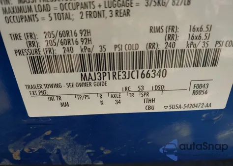 2018 Ford Ecosport S из США, поврежденный, VIN MAJ3P1RE3JC166340